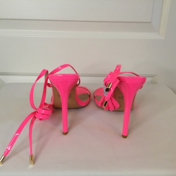 Women’s Square Toe Lace Up Strappy Stiletto Heels - Picture 5 of 7